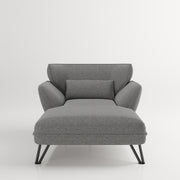 Medina - gepolsterter Loveseat / Sessel mit Arm- und Rückenlehne, inkl. Kissen, Webstoff in Anthrazit