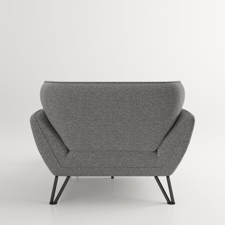 Medina - gepolsterter Loveseat / Sessel mit Arm- und Rückenlehne, inkl. Kissen, Webstoff in Anthrazit