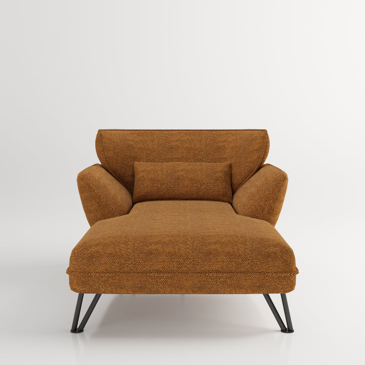 Medina - gepolsterter Loveseat / Sessel mit Arm- und Rückenlehne, inkl. Rücienkissen, Webstoff in Terracotta