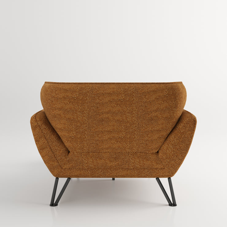 Medina - gepolsterter Loveseat / Sessel mit Arm- und Rückenlehne, inkl. Rücienkissen, Webstoff in Terracotta