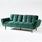 PLAYBOY - Sofa "SCARLETT" gepolsterte Couch mit Bettfunktion, Samtstoff in Grün mit Massivholzfüsse, Retro-Design,Sofas & Ottomane - playboy