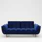 PLAYBOY - Sofa "SCARLETT" gepolsterte Couch mit Bettfunktion, Samtstoff in Blau mit Massivholzfüsse, Retro-Design,Sofas & Ottomane - playboy