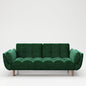 PLAYBOY - Sofa "SCARLETT" gepolsterte Couch mit Bettfunktion, Samtstoff in Grün mit Massivholzfüsse, Retro-Design,Sofas & Ottomane - playboy