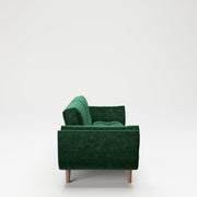 PLAYBOY - Sofa "SCARLETT" gepolsterte Couch mit Bettfunktion, Samtstoff in Grün mit Massivholzfüsse, Retro-Design,Sofas & Ottomane - playboy
