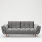 PLAYBOY - Sofa "SCARLETT" gepolsterte Couch mit Bettfunktion, Samtstoff in Grau mit Massivholzfüsse, Retro-Design,Sofas & Ottomane - playboy
