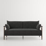 PLAYBOY - 3er Schlafsofa "SYLVIE", gepolstertes Schlafsofa mit Arm- und Rückenlehne, Polyester in Anthrazit