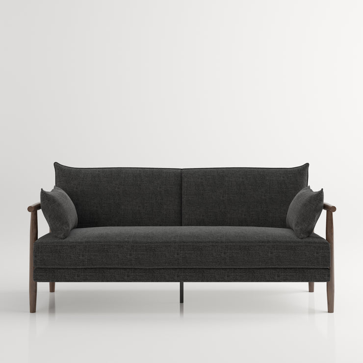 PLAYBOY - 3er Schlafsofa "SYLVIE", gepolstertes Schlafsofa mit Arm- und Rückenlehne, Polyester in Anthrazit