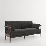 PLAYBOY - 3er Schlafsofa "SYLVIE", gepolstertes Schlafsofa mit Arm- und Rückenlehne, Polyester in Anthrazit