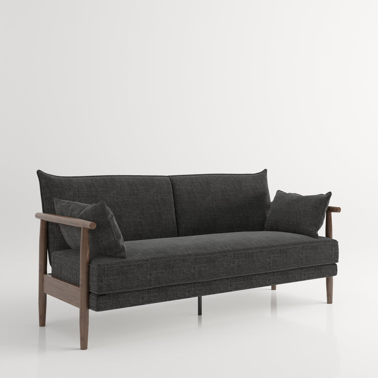 PLAYBOY - 3er Schlafsofa "SYLVIE", gepolstertes Schlafsofa mit Arm- und Rückenlehne, Polyester in Anthrazit