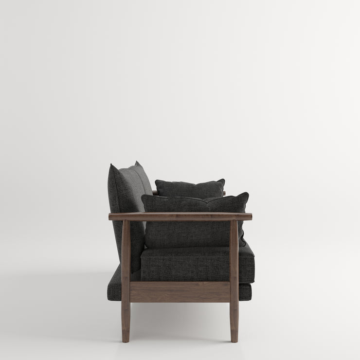 PLAYBOY - 3er Schlafsofa "SYLVIE", gepolstertes Schlafsofa mit Arm- und Rückenlehne, Polyester in Anthrazit