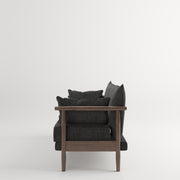 PLAYBOY - 3er Schlafsofa "SYLVIE", gepolstertes Schlafsofa mit Arm- und Rückenlehne, Polyester in Anthrazit