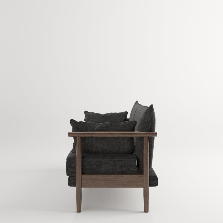 PLAYBOY - 3er Schlafsofa "SYLVIE", gepolstertes Schlafsofa mit Arm- und Rückenlehne, Polyester in Anthrazit