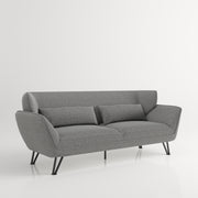 Medina - 3er Sofa mit Arm- und Rückenlehne, inkl. Kissen, Webstoff in Anthrazit