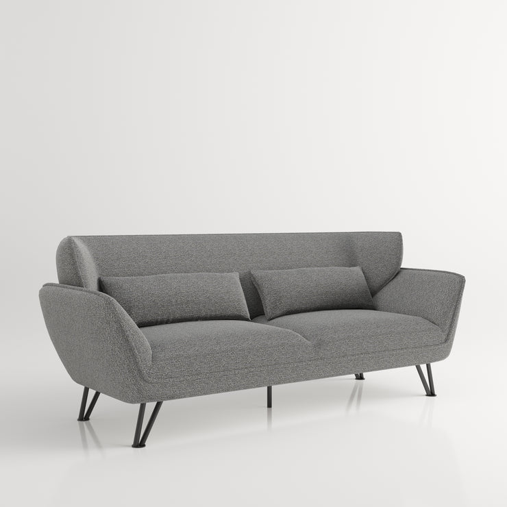 Medina - 3er Sofa mit Arm- und Rückenlehne, inkl. Kissen, Webstoff in Anthrazit