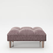 PLAYBOY - Sofa mit Fussablage "SCARLETT" gepolsterte Couch mit Bettfunktion, Samtstoff in Rosa mit Massivholzfüsse, Retro-Design,Sofas & Ottomane - playboy