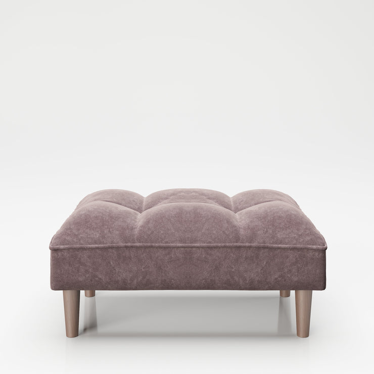 PLAYBOY - Sofa mit Fussablage "SCARLETT" gepolsterte Couch mit Bettfunktion, Samtstoff in Rosa mit Massivholzfüsse, Retro-Design,Sofas & Ottomane - playboy