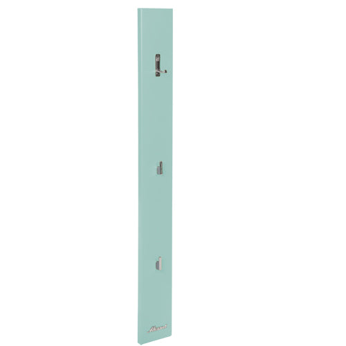 Miami Garderobenpanel mit 3 chromfarbenen Haken, Autometallic-Lackierung in mint