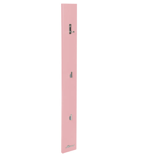 Miami Garderobenpanel mit 3 chromfarbenen Haken, Autometallic-Lackierung in Rose quarz