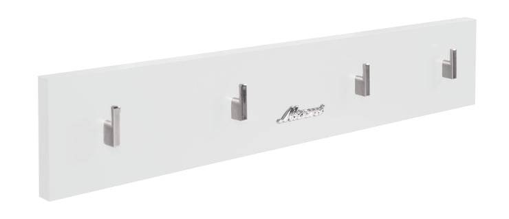 Miami Garderobenpanel mit 4 Haken, Autometallic-Lackierung, ABS Kanten in weiß