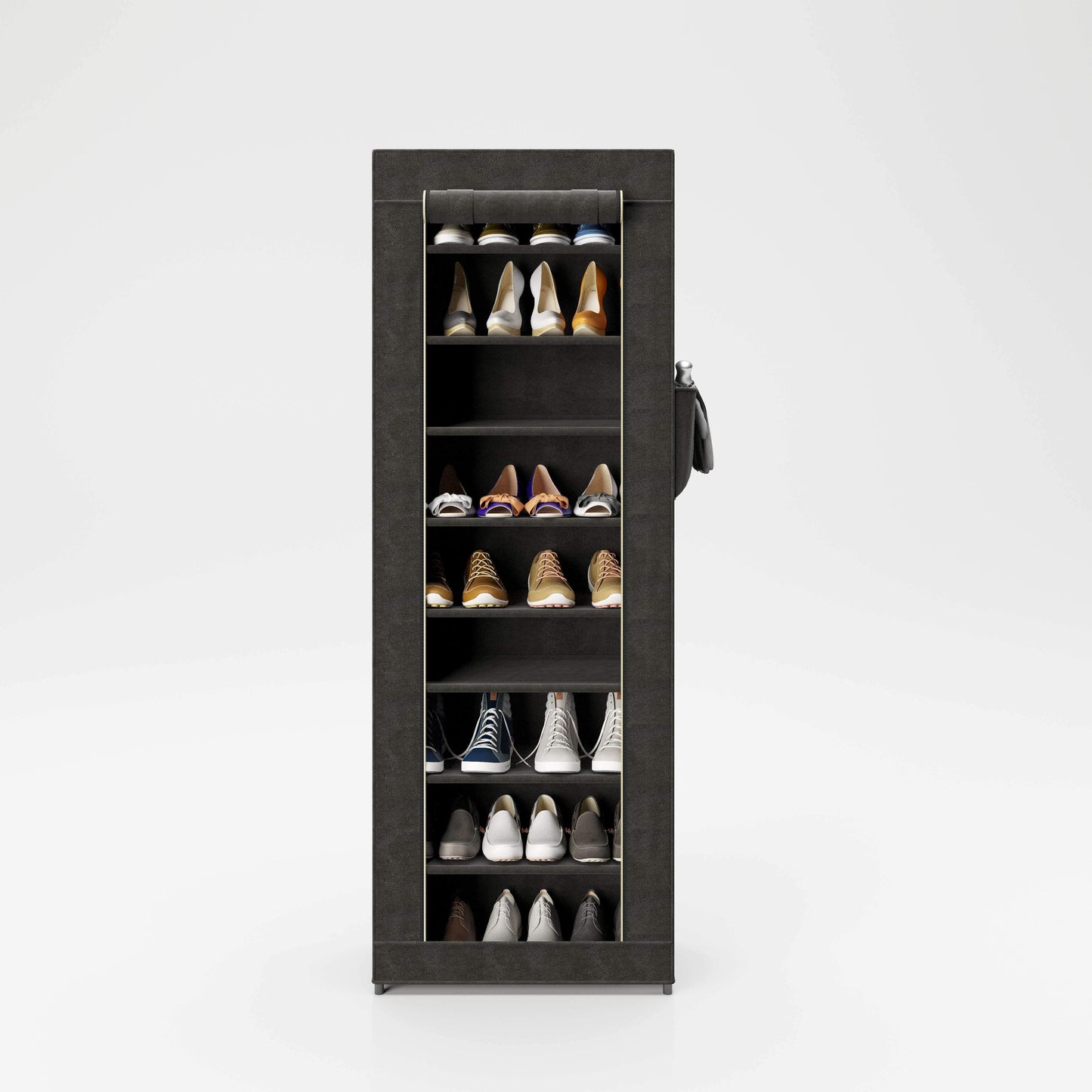 PLAYBOY - Schuhschrank "TRACY" mit 9 Einlegeböden, Reissverschluss, Retro-Design