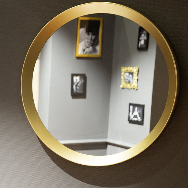 PLAYBOY - Spiegel "GRACE" mit goldenem Metallrahmen, matt, rund im Retro-Design,Spiegel - playboy