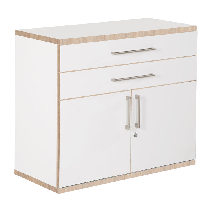 Chicago - Container, Kommoden in verschiedenen Grössen, weiss mit farbiger Kante, Aluminiumgriff, minimalistisches modernes Design - einrichten-24, Regale & Stauraummöbel 