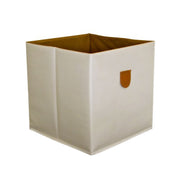 Stor' It - 2 faltbare Boxen aus Canvasstoff mit PU-Leder-Lasche, 34x34x34cm, passend für die Regale der Serien Fortuna, Prana und Caro - einrichten-24, Regale & Stauraummöbel 