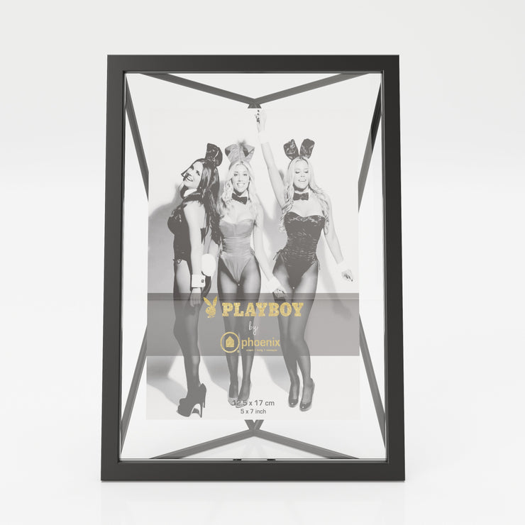 PLAYBOY - Bilderrahmen "HOPE", Inlet 12x17cm, geometrische Form, schwarzes Metallgestell, Retro-Design,Accessoires - playboy