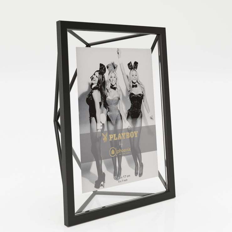 PLAYBOY - Bilderrahmen "HOPE", Inlet 12x17cm, geometrische Form, schwarzes Metallgestell, Retro-Design,Accessoires - playboy