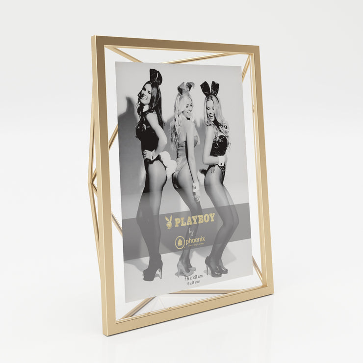 PLAYBOY - Bilderrahmen "HOPE", Inlet 15x20cm, geometrische Form, goldenes Metallgestell, Retro-Design,Accessoires - playboy