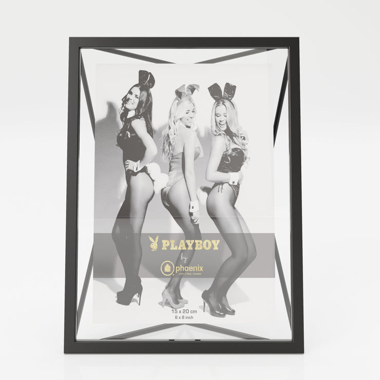 PLAYBOY - Bilderrahmen "HOPE", Inlet 15x20cm, geometrische Form, schwarzes Metallgestell, Retro-Design,Accessoires - playboy