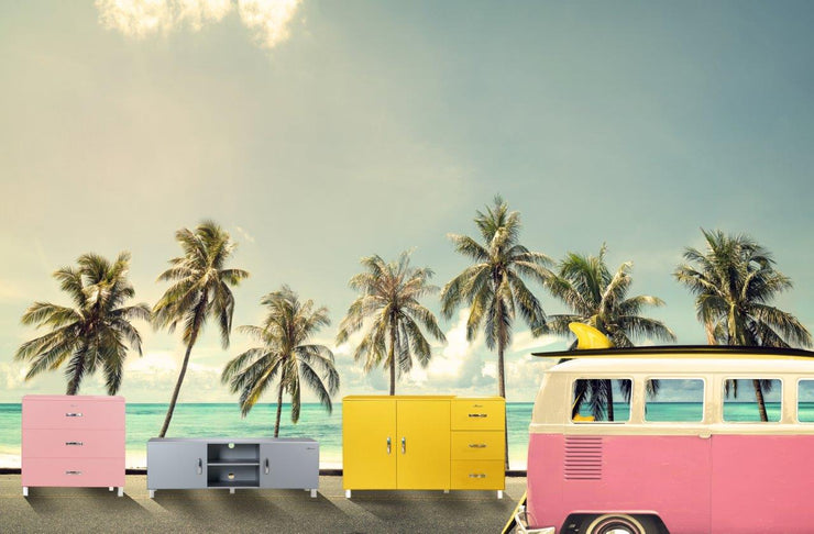 Miami - Kommode mit 3 Schubladen mit Vollauszug, Autometallic-Lackierung, chromfarbene Griffe, Füsse und Logo aus hochwertigem Autoschriftzug, in verschiedenen Farben verfügbar - einrichten-24, Kommoden & Sideboards 