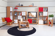 Caro - 4x2 Bücherregal, Cube, Regal, Raumteiler inkl. Kunststofffüssen, eiche sägerau - einrichten-24, Regale & Stauraummöbel 