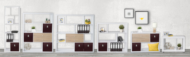Fortuna - Regal / Raumteiler mit 10 Fächern, asymmetrische Aufteilung, weiss - einrichten-24, Regale & Stauraummöbel 