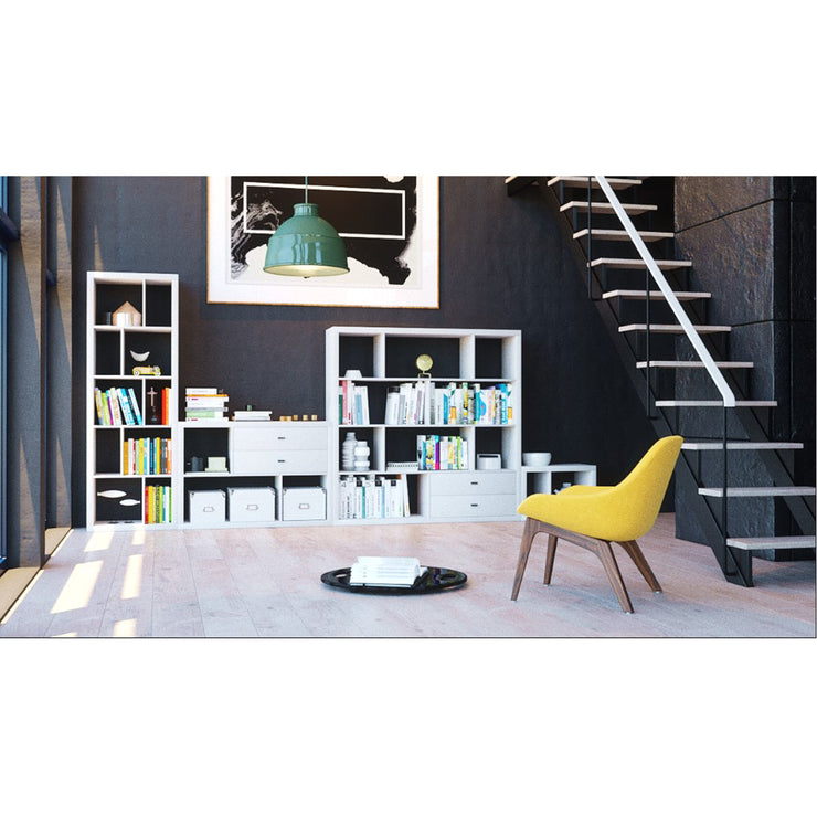 Fortuna - Bücherregal, Raumteiler, Büroregal mit 10 Fächern, asymmetrische Aufteilung, weiss - einrichten-24, Regale & Stauraummöbel 