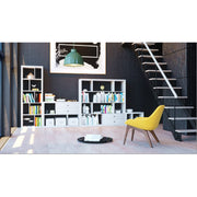 Fortuna - Bücherregal, Büroregal, Raumteiler mit 6 Fächern, asymmetrische Aufteilung, weiss - einrichten-24, Regale & Stauraummöbel 