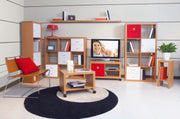 Caro - 3x3 Bücherregal, Cube, Regal, Raumteiler inkl. Kunststofffüssen, Eiche Sägerau - einrichten-24, Regale & Stauraummöbel 