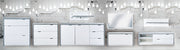 Bruno - Schuhschrank, Schuhkipper mit 2 Klappen und 1 Schublade, Beton Optik und weissen Fronten - einrichten-24,  