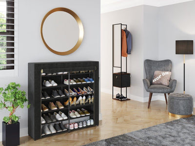 PLAYBOY - Schuhschrank "TRACY" mit 11 Einlegeböden, Reissverschluss, Retro-Design,Kleiderschrank - playboy