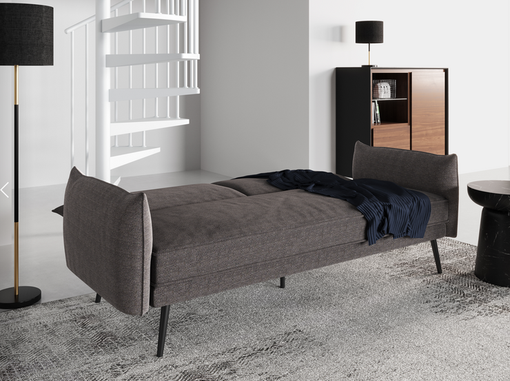 Denver - 3er Bettsofa, gepolstertes Schlafsofa mit Arm- und Rückenlehne, in Anthrazit