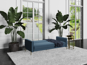 Dayton- 3er Bettsofa, gepolstertes Schlafsofa mit Arm- und Rückenlehne, Polyester in Blau