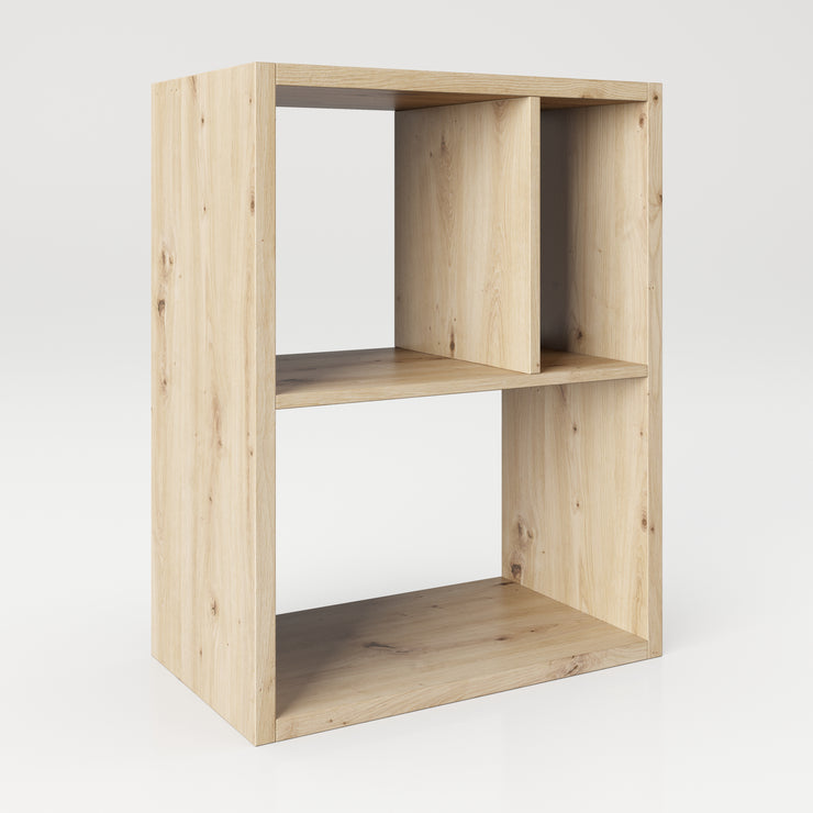 Fortuna - Bücherregal, Büroregal, Raumteiler mit 3 Fächern, asymmetrische Aufteilung