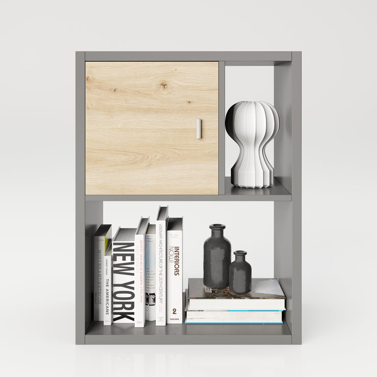 Fortuna - Bücherregal, Büroregal, Raumteiler mit 3 Fächern, asymmetrische Aufteilung