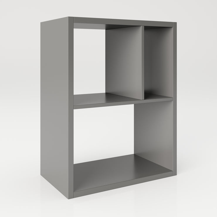Fortuna - Bücherregal, Büroregal, Raumteiler mit 3 Fächern, asymmetrische Aufteilung