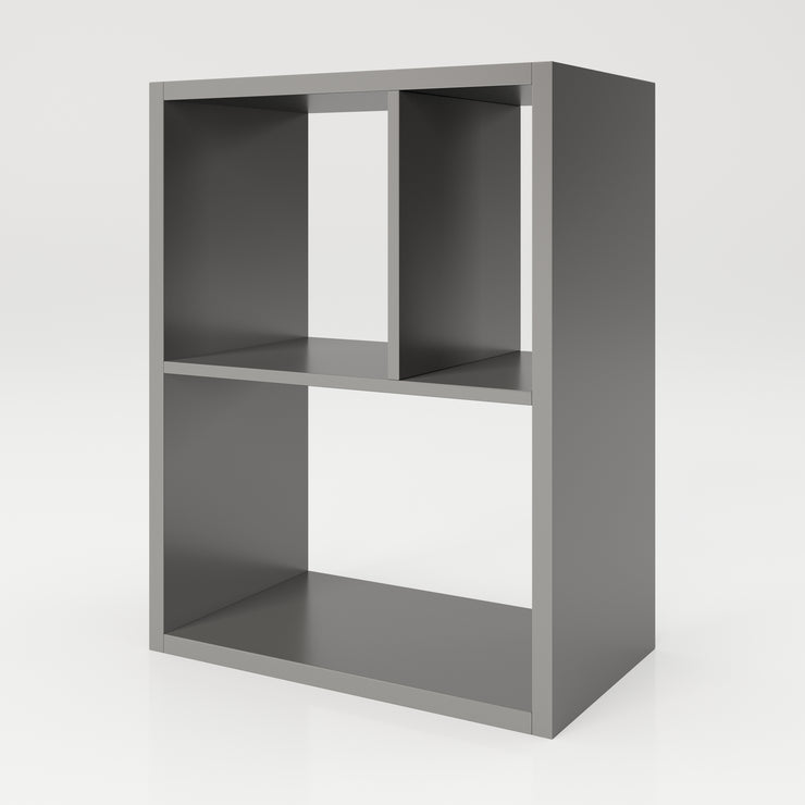 Fortuna - Bücherregal, Büroregal, Raumteiler mit 3 Fächern, asymmetrische Aufteilung