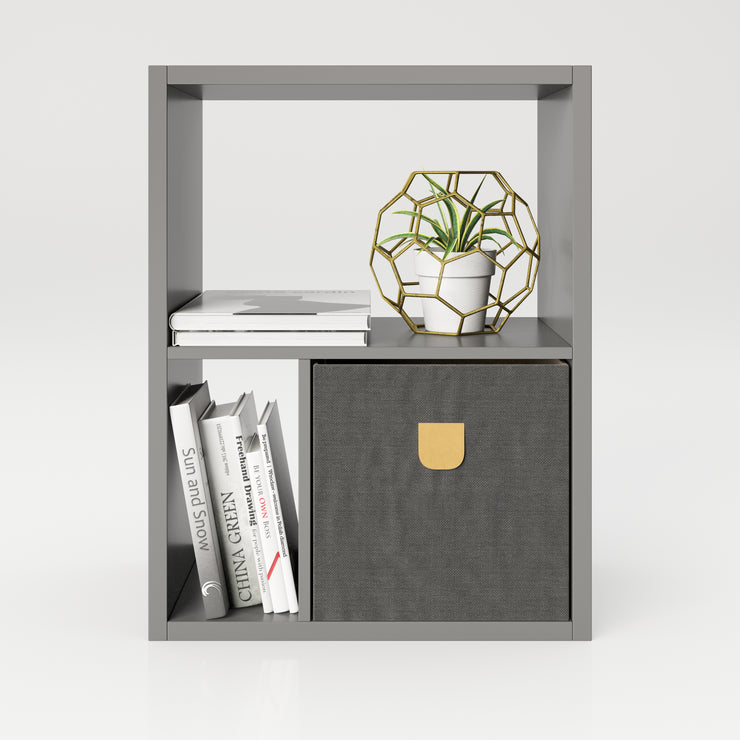 Fortuna - Bücherregal, Büroregal, Raumteiler mit 3 Fächern, asymmetrische Aufteilung