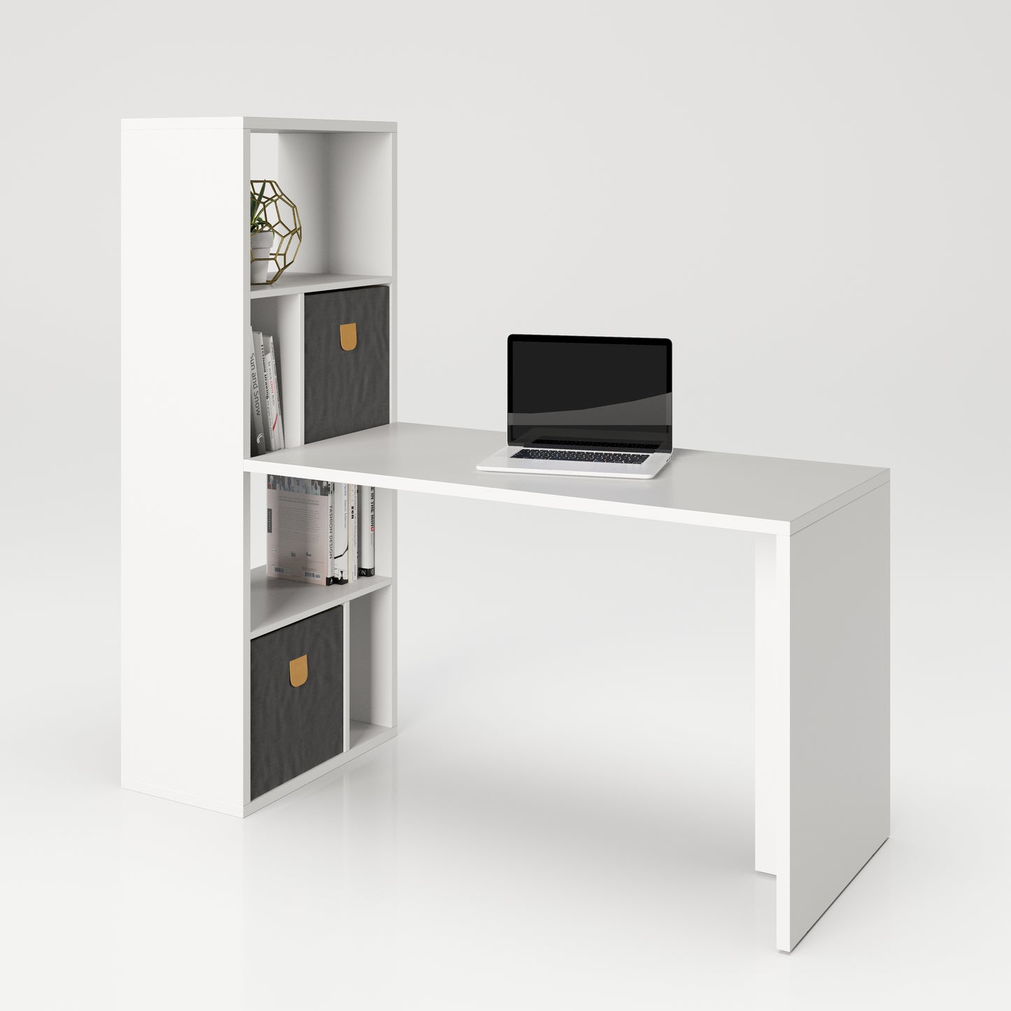 Fortuna - Bücherregal, Büroregal, Raumteiler mit 6 Fächern, asymmetrische Aufteilung