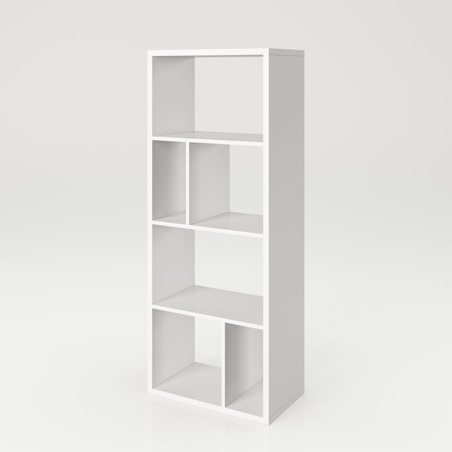 Fortuna - Bücherregal, Büroregal, Raumteiler mit 6 Fächern, asymmetrische Aufteilung