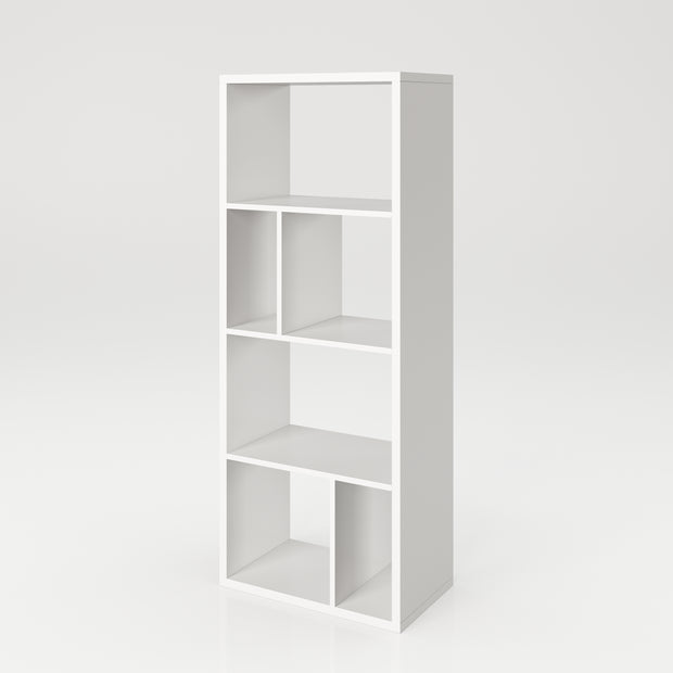 Fortuna - Bücherregal, Büroregal, Raumteiler mit 6 Fächern, asymmetrische Aufteilung