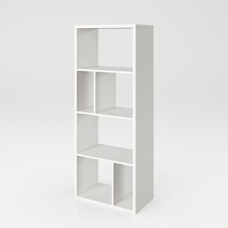 Fortuna - Bücherregal, Büroregal, Raumteiler mit 6 Fächern, asymmetrische Aufteilung